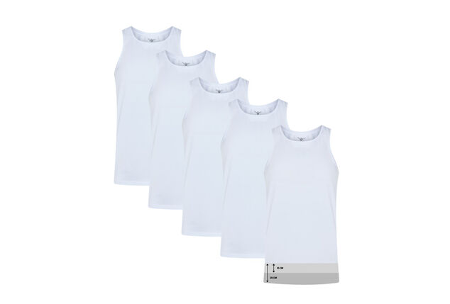 Lote de 5 camisetas interiores extra largas Capuccino para hombre