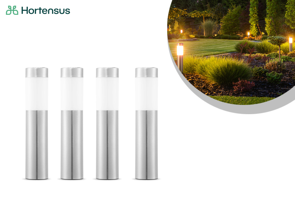 Confezione da 4 lampade da giardino a energia solare