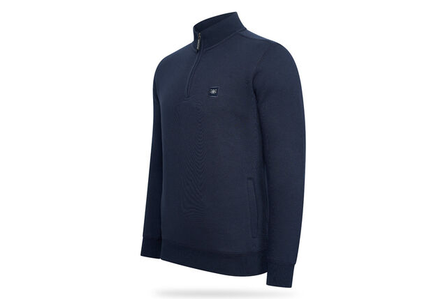 Jersey polar capuchino con cremallera corta