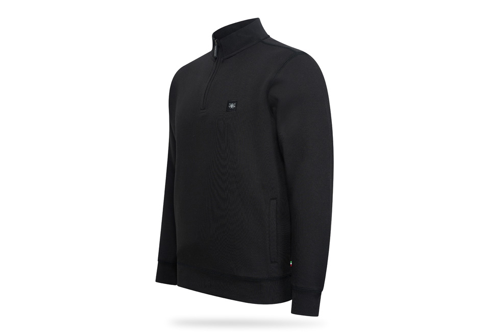 Jersey polar capuchino con cremallera corta