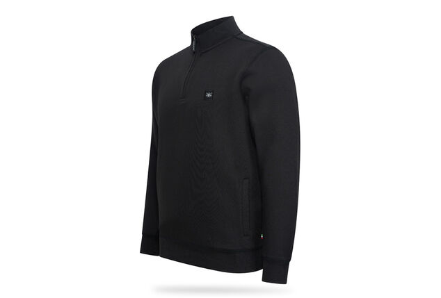 Jersey polar capuchino con cremallera corta