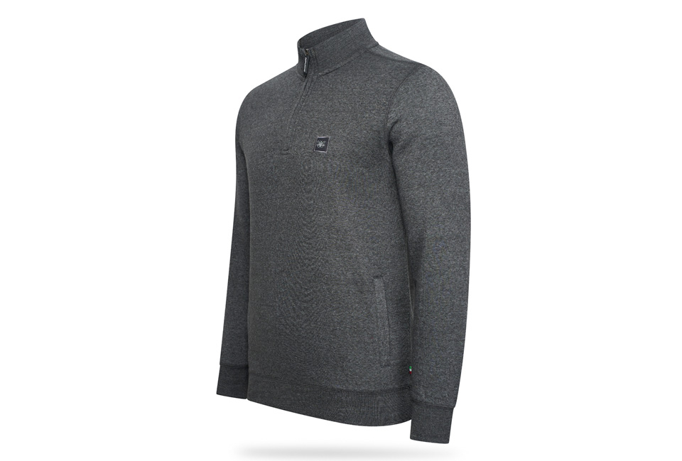 Jersey polar capuchino con cremallera corta