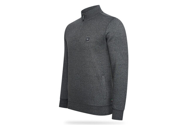 Jersey polar capuchino con cremallera corta