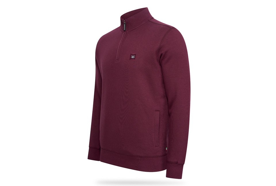 Jersey polar capuchino con cremallera corta