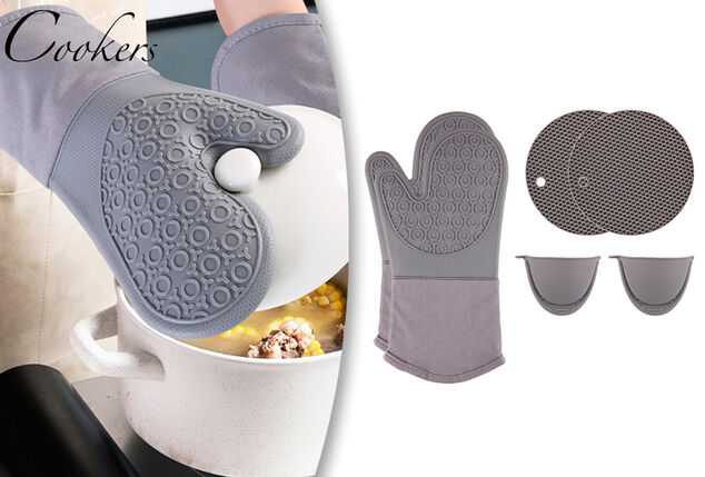 6 gants de cuisine et sous-plats en silicone - Outspot