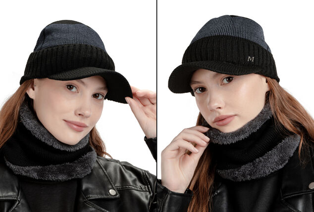 Chapeau Et Écharpe Set Pour Femme Et Fille Mode Hiver Chaud Bonnet