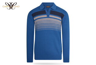 Stijlvolle gestreepte Cappuccino polo met lange mouwen — 6