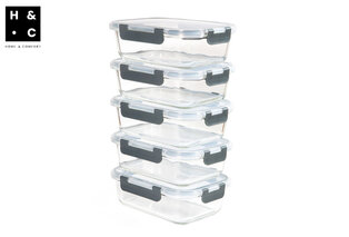 Set di 5 contenitori per alimenti in vetro con coperchio — 2