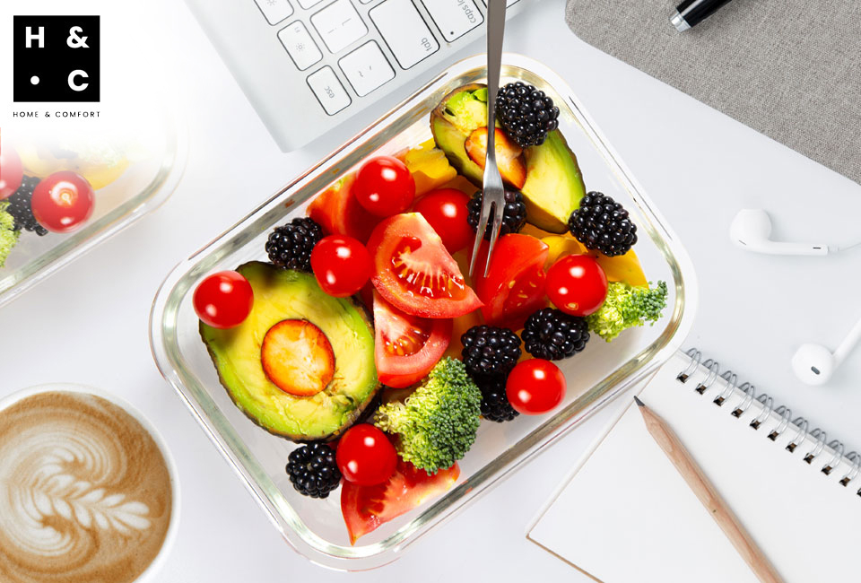 Set di 5 contenitori per alimenti in vetro con coperchio