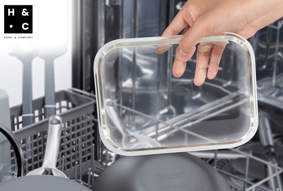 Set di 5 contenitori per alimenti in vetro con coperchio