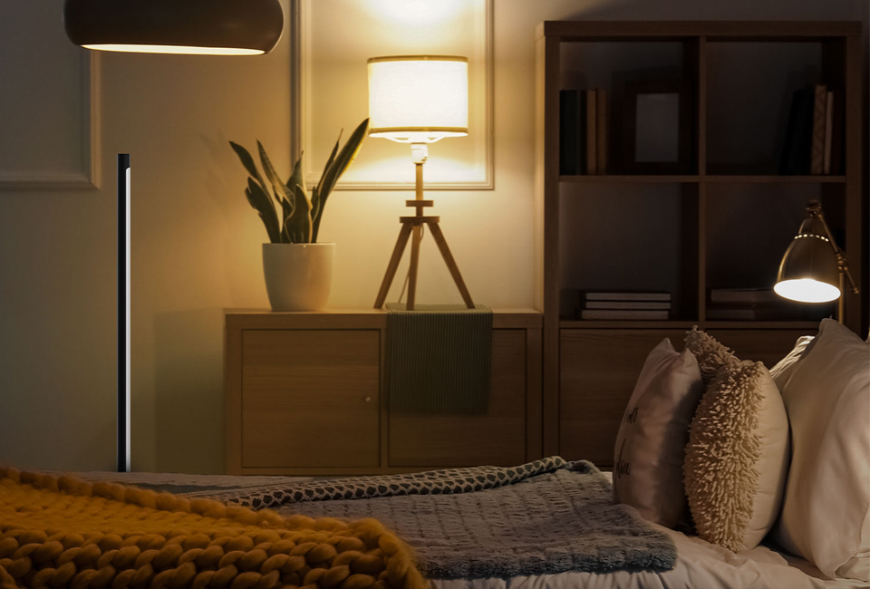 Trendy vloerlamp met talloze kleureneffecten