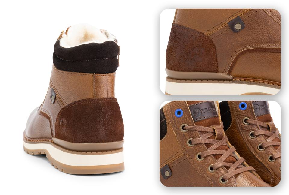 Halbhohe Herren-Turnschuhe mit Wollfutter