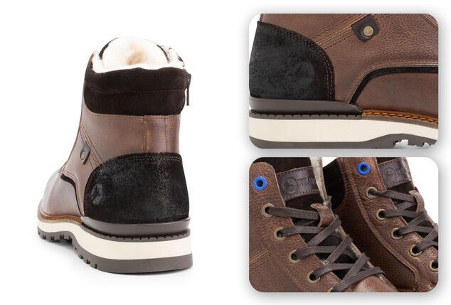 Halbhohe Herren-Turnschuhe mit Wollfutter