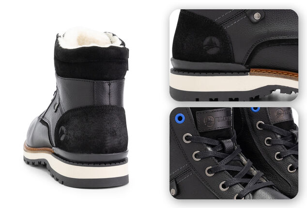 Halbhohe Herren-Turnschuhe mit Wollfutter