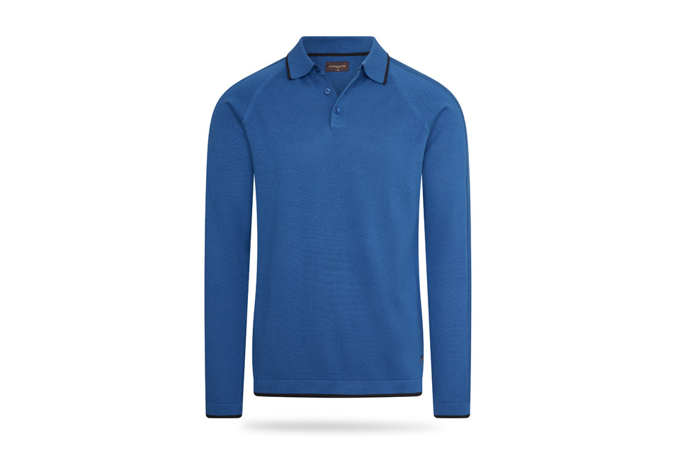 Elegancka dzianinowa koszulka polo z długim rękawem