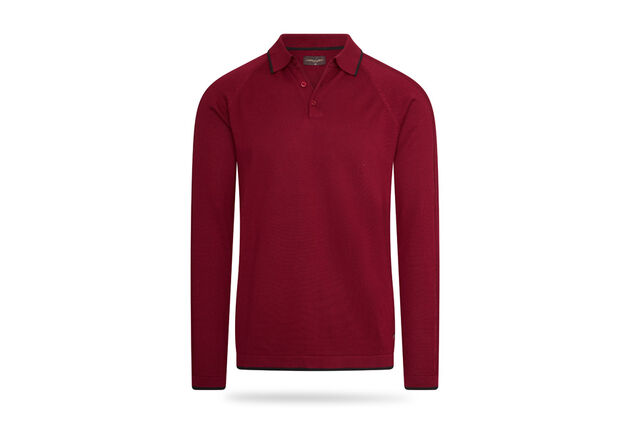Elegancka dzianinowa koszulka polo z długim rękawem