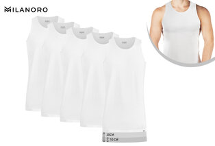 Set of five extra long undershirts for men
