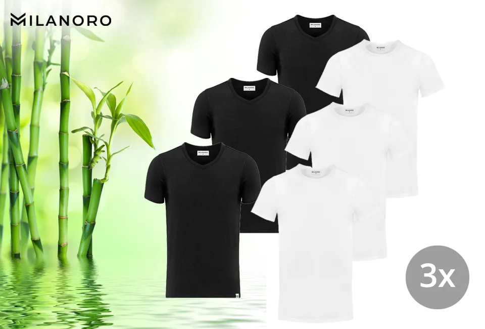 3 zachte bamboe T-shirts