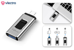 4-in-1 USB stick for smartphones, tablets and laptops