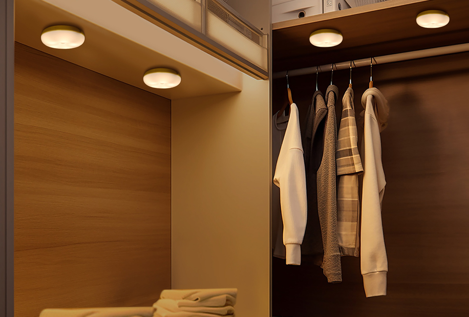 Set di 4 faretti a LED senza fili con sensore di movimento