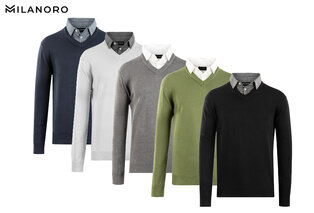 Men's pullover with shirt collar