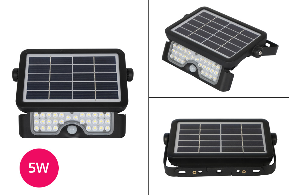 L&acirc;mpada solar LED para exterior com dete&ccedil;&atilde;o de movimento