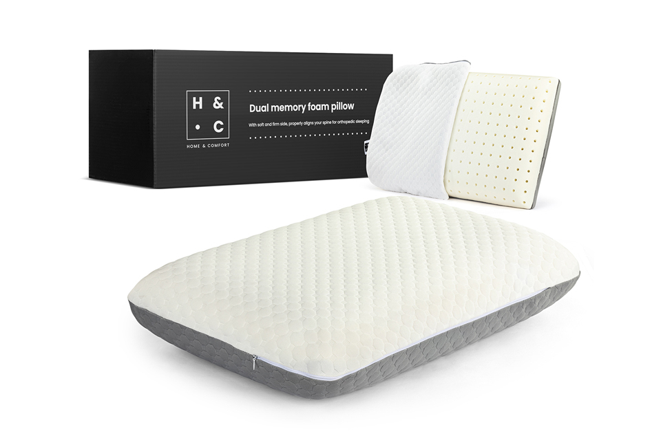 Dual memory foam hoofdkussen 1 + 1 GRATIS