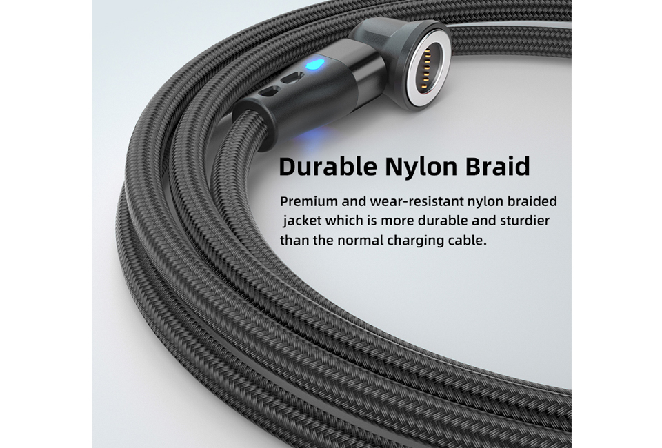 Magnetic rotating charging cable for any type of smartphone