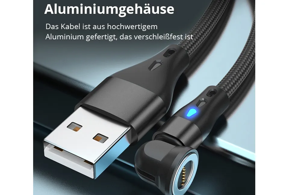 Magnetisches drehbares Ladekabel f&uuml;r jede Art von Smartphone
