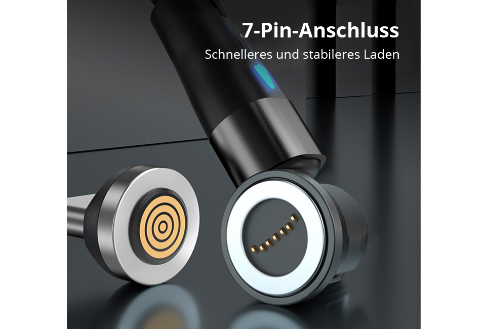 Magnetisches drehbares Ladekabel f&uuml;r jede Art von Smartphone