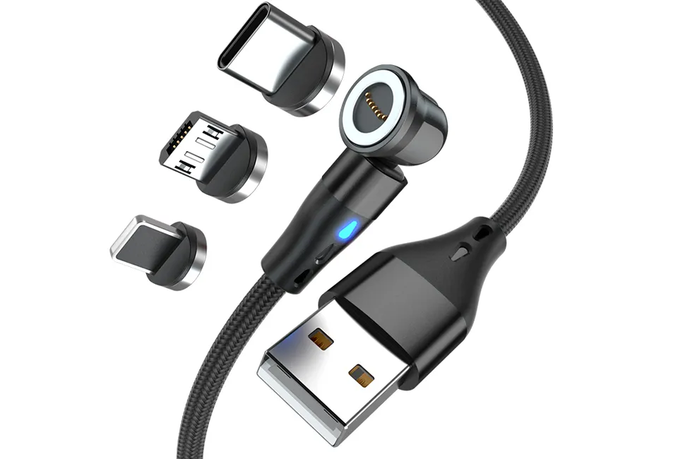 Magnetisches drehbares Ladekabel f&uuml;r jede Art von Smartphone