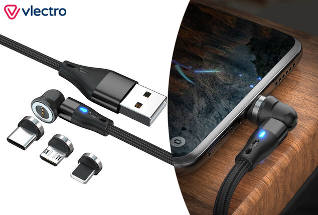 Câble de charge magnétique rotatif pour tout type de smartphone