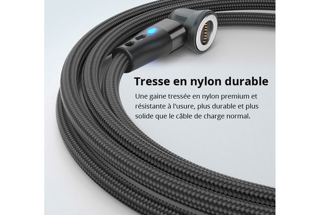 Câble de charge magnétique rotatif pour tout type de smartphone