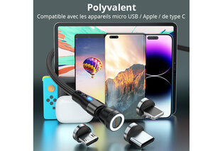 Câble de charge magnétique rotatif pour tout type de smartphone — 9