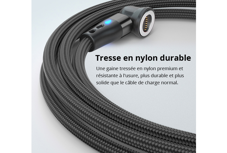 C&acirc;ble de charge magn&eacute;tique rotatif pour tout type de smartphone