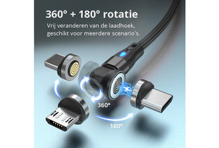 Magnetische roterende oplaadkabel voor elk type smartphone — 5