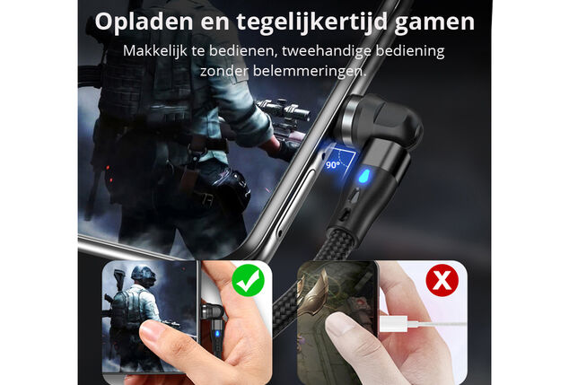 Magnetische roterende oplaadkabel voor elk type smartphone