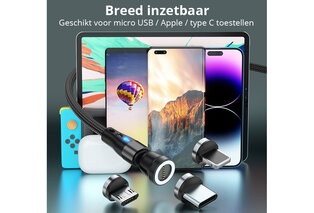 Magnetische roterende oplaadkabel voor elk type smartphone — 9