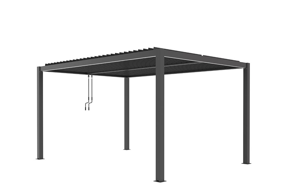 Stijlvolle pergola in wit en antraciet