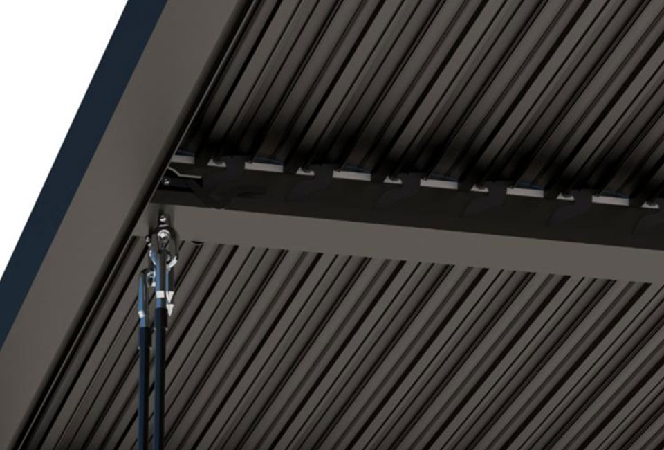Stijlvolle pergola in wit en antraciet