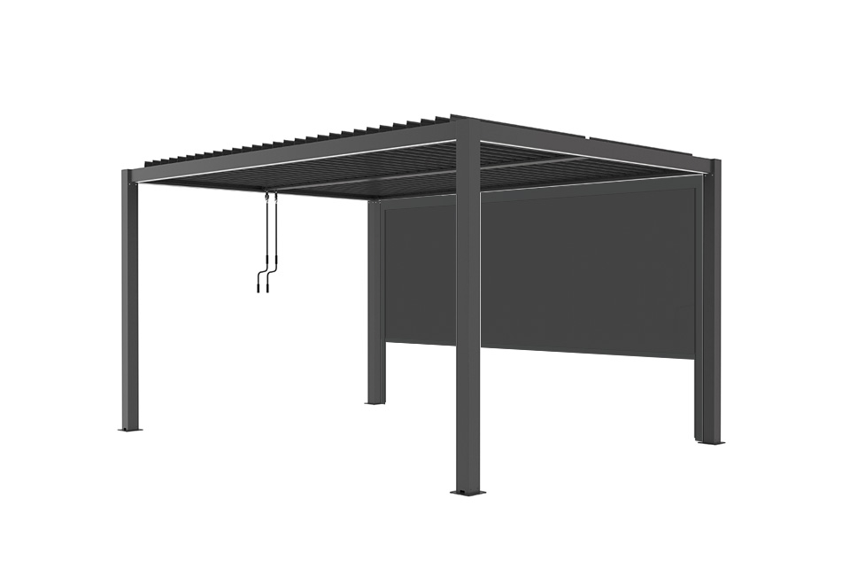 Stijlvolle pergola in wit en antraciet