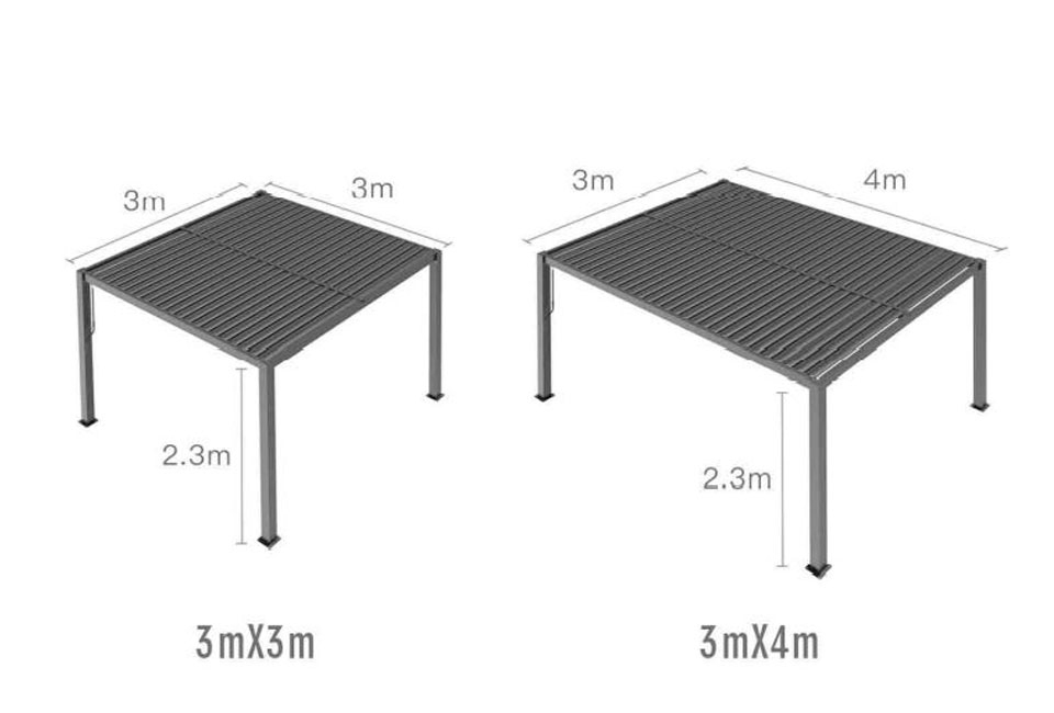 Stijlvolle pergola in wit en antraciet