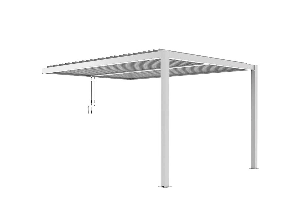 Stijlvolle pergola in wit en antraciet