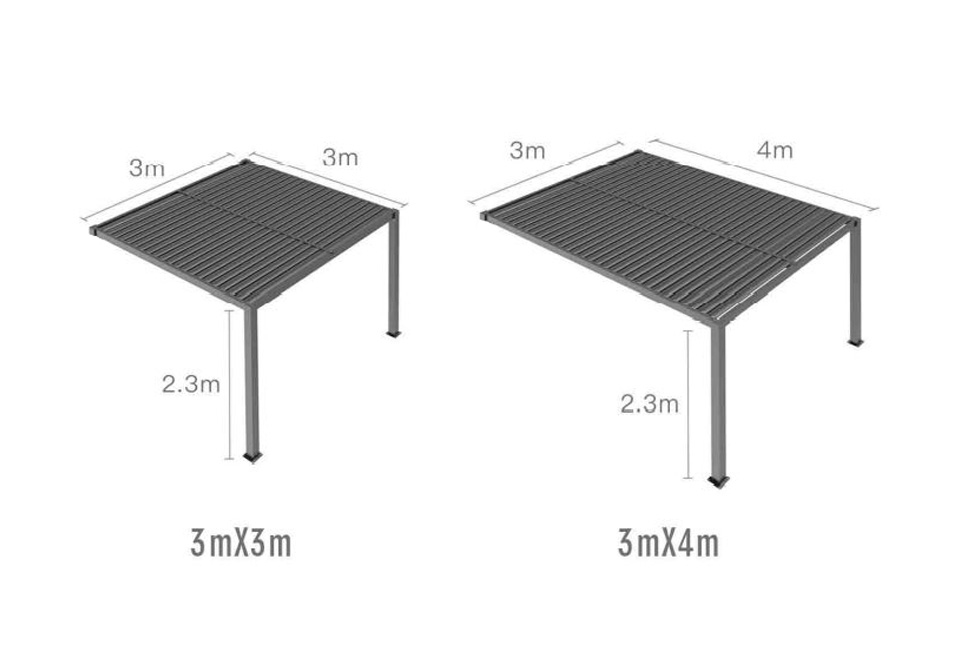 Stijlvolle pergola in wit en antraciet