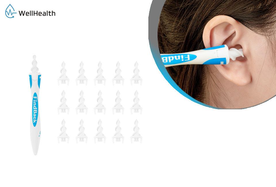 Cure-oreille avec embouts et boîte de rangement supplémentaires