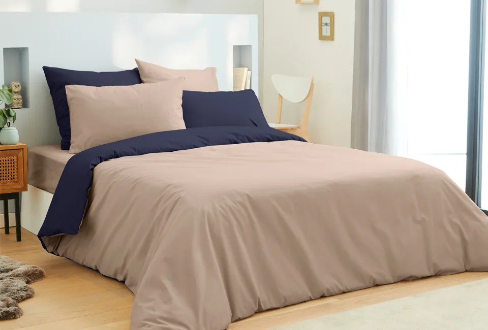 Parure de lit 6 pi&egrave;ces avec drap-housse gratuit