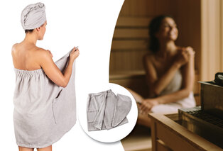 Serviette enveloppante et serviette pour cheveux