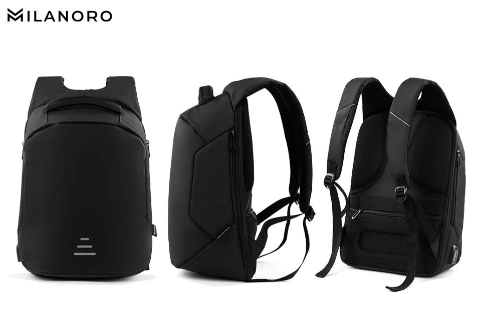 Mochila antirroubo com compartimentos de arruma&ccedil;&atilde;o ocultos