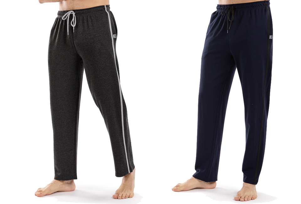 Set of 2 sporty comfortable sweatpants for men Black Grey