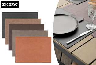 Set of 6 faux leather placemats